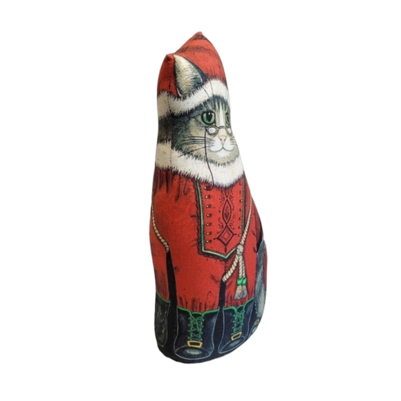 Vintage Dorothy Dear Designs Santa Paws Cat in Santa Suit Door Stop - Picture 2 of 15